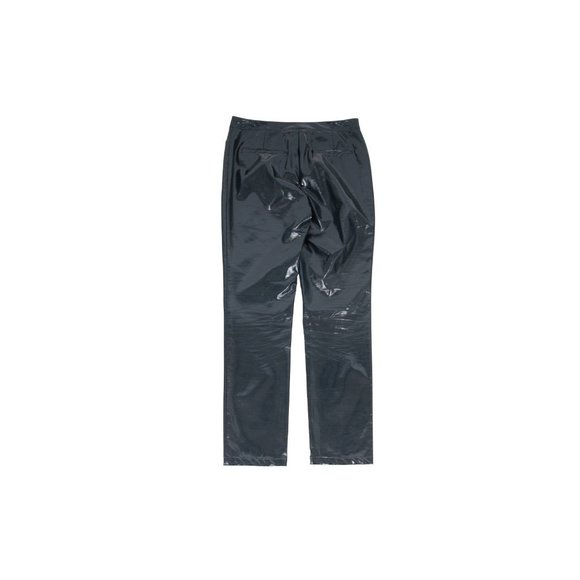 Dior Womens PVC Pants US 8 F 40 Shinny Viscose Anthracite Blue Slim Fit Trousers - Picture 8 of 10